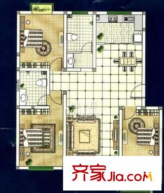 東方世紀(jì)城戶型圖戶型4 3室2廳2衛(wèi)1廚