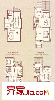 陽光水世界五期排屋組團(tuán)A戶型 6室2廳3衛(wèi)1廚
