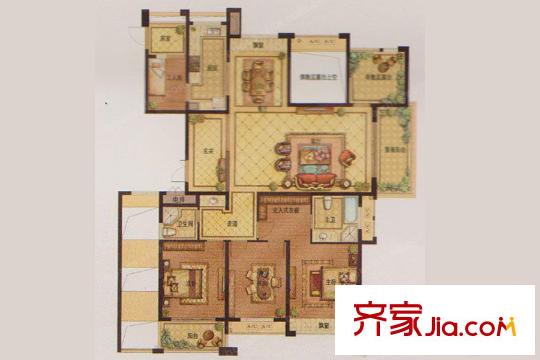 陽光水世界H3戶型四房兩廳兩衛(wèi) 3室2廳2衛(wèi)1廚