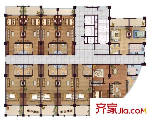 蕭林公館4-15層毛坯公寓全戶型 1室1廳1衛(wèi)1廚