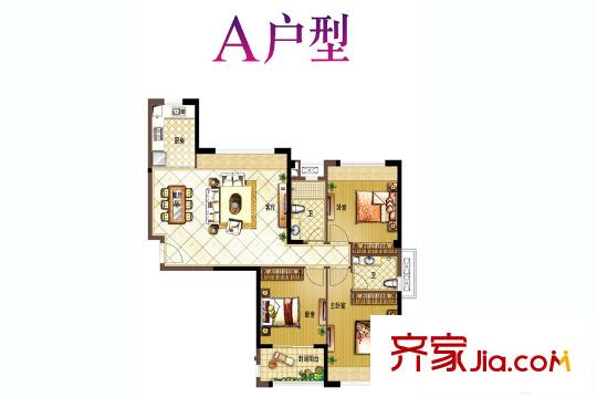 盛世香榭里一期高層A戶(hù)型 3室2廳2衛(wèi)1廚