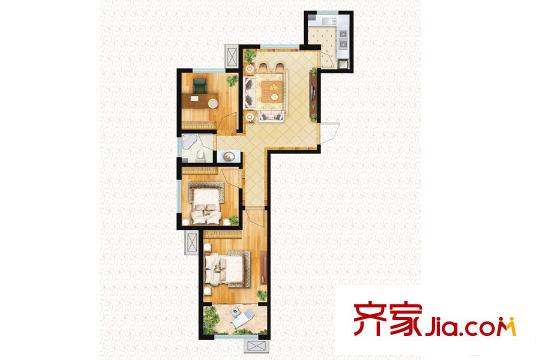 朝陽錦園高層A戶型 3室1廳1衛(wèi)1廚