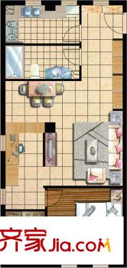 凡高公寓C戶型 1室1廳1衛(wèi)1廚