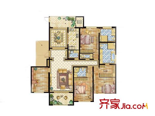 金鷹國際公館E戶型 4室2廳4衛(wèi)1廚