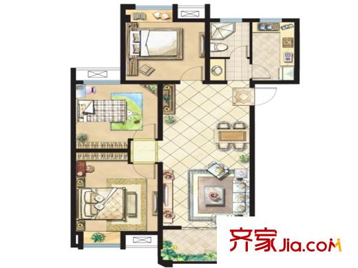 宇業(yè)?蘇尚家園二期H戶型 3室1廳1衛(wèi)1廚