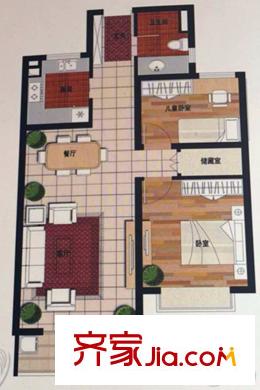 朗峰裕花園2、3#B1戶型95平米2房2廳1衛(wèi)1廚 2室2廳1衛(wèi)1廚