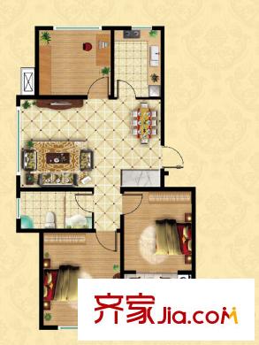 峽山中央華府20/21/28/29#A戶型 3室2廳1衛(wèi)1廚