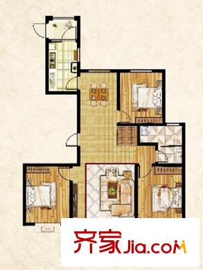 新城湖光山舍高層B戶型 3室2廳1衛(wèi)1廚