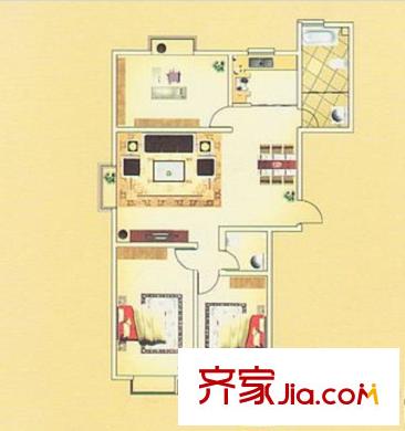 佳利秀水一期高層H2戶型 3室2廳2衛(wèi)1廚