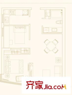 榮觀華府沿河尊邸04戶型（售完） 2室2廳1衛(wèi)1廚