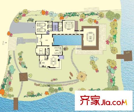 江南岸A-1戶型一層 4室4廳5衛(wèi)1廚