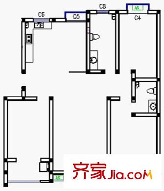 城建順達(dá)花園多層135平方戶型圖 3室2廳2衛(wèi)1廚