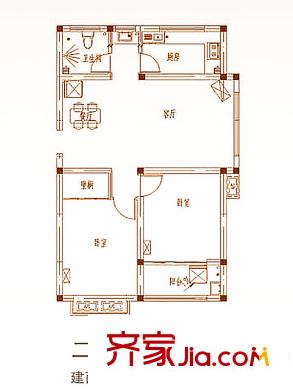 雋合花園一期多層1戶型 2室2廳1衛(wèi)1廚