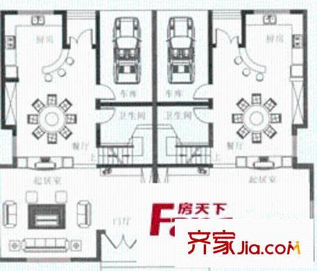 豪門世家別墅戶型圖4室1廳4衛(wèi)1廚
