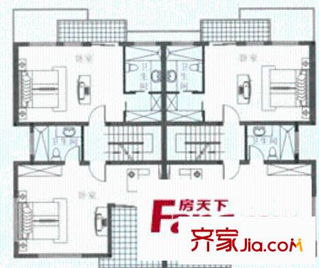 豪門世家別墅戶型圖4室1廳4衛(wèi)1廚