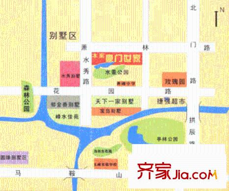 豪門世家別墅交通圖