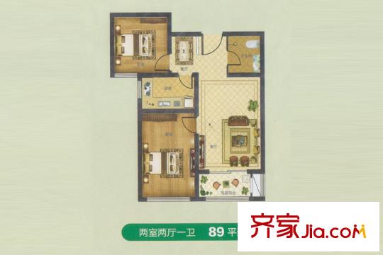 汶水花園高層B戶(hù)型 2室2廳1衛(wèi)1廚