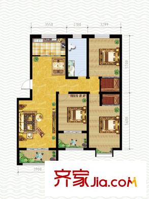 海泰綠洲一期多層13#樓G戶型 3室2廳1衛(wèi)1廚