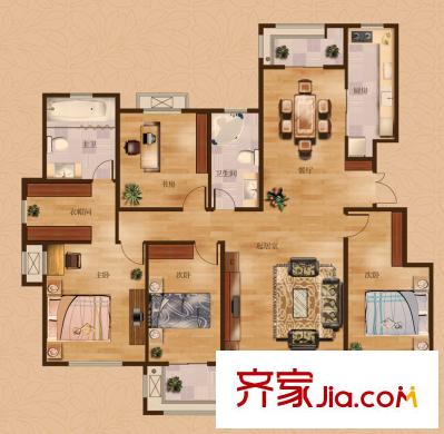 茂華愛(ài)琴海一期A戶型 4室2廳2衛(wèi)1廚