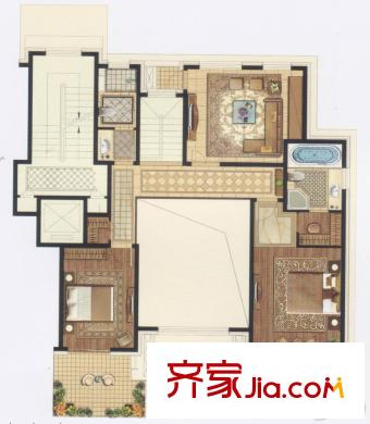 泛海拉菲莊園3/4/5#復(fù)式B2戶型 4室5廳4衛(wèi)1廚