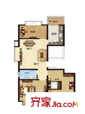 金景雅苑2/3/4號(hào)樓A戶型 3室2廳1衛(wèi)1廚