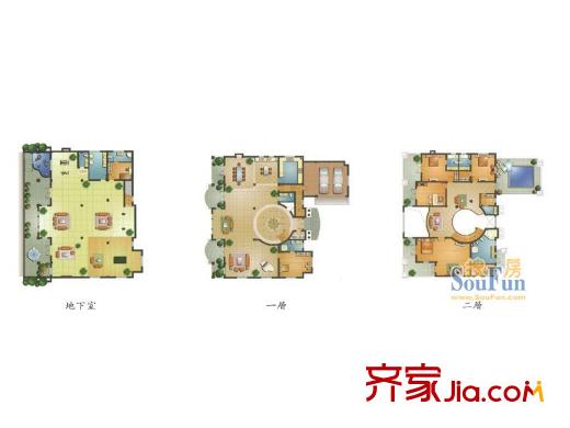 云湖御墅一期F戶型圖 4室6廳5衛(wèi)1廚