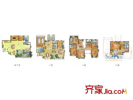 云湖御墅一期A戶型圖 5室5廳6衛(wèi)1廚