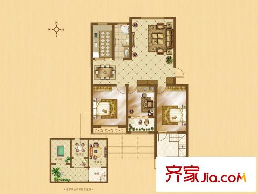 書(shū)香門(mén)第25-29號(hào)樓C1戶(hù)型 3室2廳1衛(wèi)1廚