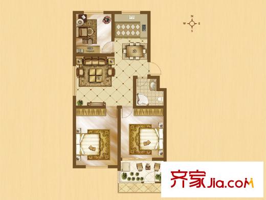 書(shū)香門(mén)第25-29號(hào)樓A2戶(hù)型 3室2廳1衛(wèi)1廚