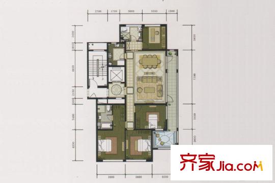 綠城誠園6號樓A3戶型 4室2廳2衛(wèi)1廚