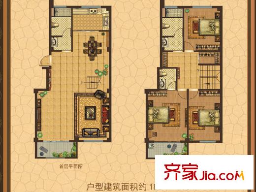 鳳鳴郡和墅4#1-101復式戶型 3室2廳3衛(wèi)1廚