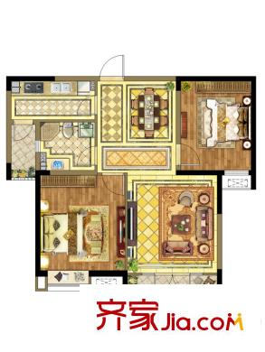 濰坊萬(wàn)達(dá)廣場(chǎng)5號(hào)樓A2戶型 2室2廳1衛(wèi)1廚