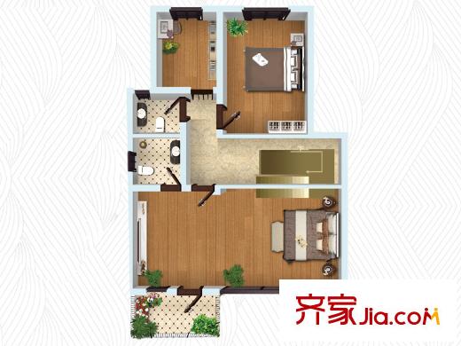荔水灣復(fù)式B戶(hù)型二層 5室2廳3衛(wèi)1廚
