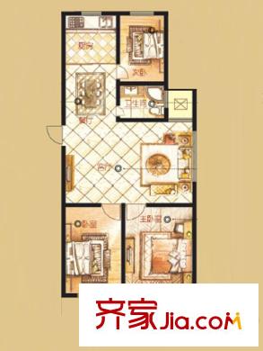 潤福家園二期高層C戶型 3室2廳1衛(wèi)1廚