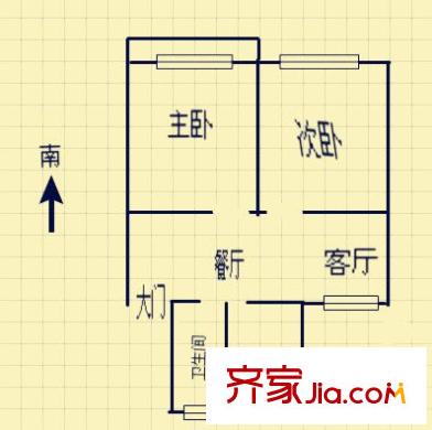 宏浦西園 戶型圖 2室2廳1衛(wèi)