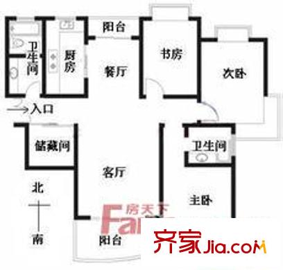  望江新村 戶型圖  4室2廳2衛(wèi)