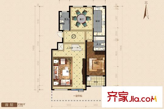 恒信寶通世家7號樓C1戶型首層 5室2廳4衛(wèi)