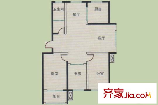 華安鳳城麗景多層35#樓E戶型 3室2廳1衛(wèi)1廚