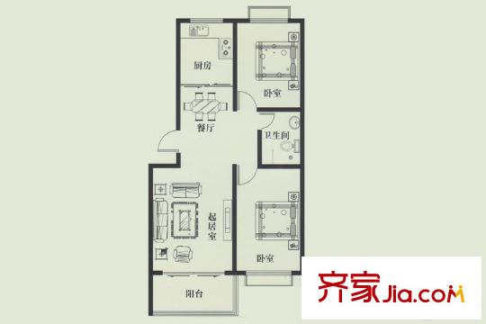 華安鳳城麗景多層57#樓98平方米 2室2廳1衛(wèi)1廚