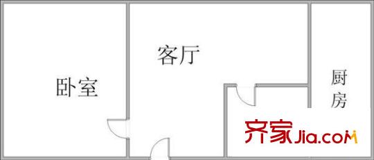 畫家公寓 戶型圖 1室1廳1衛(wèi)