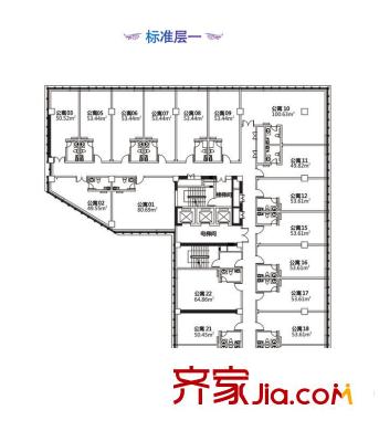 丹桂里戶型圖三期LOFT標(biāo)準(zhǔn)層戶型(1) 1室1衛(wèi)