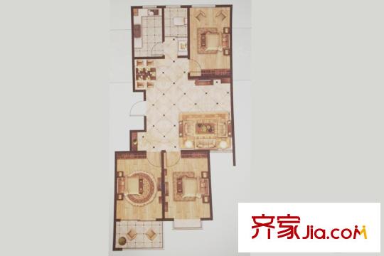 江山帝景13、18號樓B戶型 3室2廳1衛(wèi)1廚