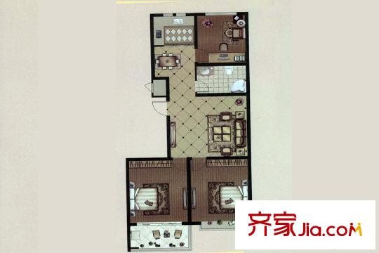銀楓家園37#C'戶型 3室2廳1衛(wèi)1廚
