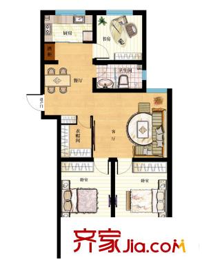 金馬怡園高層31號(hào)樓2戶型 3室2廳1衛(wèi)1廚