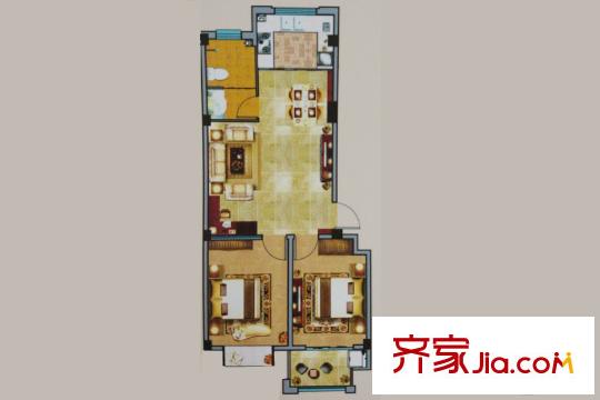 麗水芳洲二期多層A戶型 2室2廳1衛(wèi)1廚