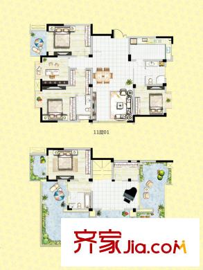 四季綠苑 2#樓11層01戶型