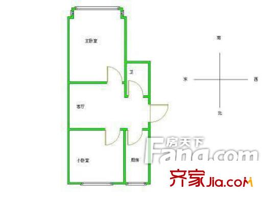 百花南苑戶型圖戶型圖 2室1廳1衛(wèi)1廚