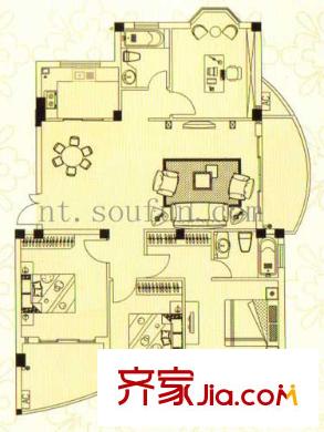 藍灣景天12#01單元 2室2廳2衛(wèi)1廚
