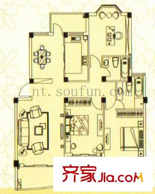 藍灣景天7#05單元 3室2廳2衛(wèi)1廚