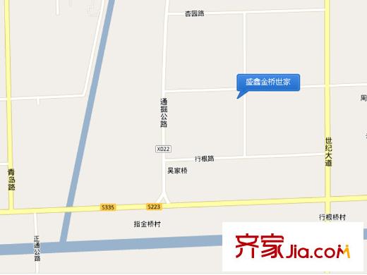 盛鑫金橋世家交通圖交通示意圖
